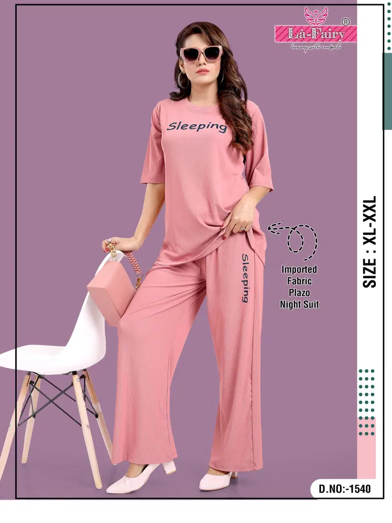 La Fairy 1540 Cord Set Designer Night Suits Catalog